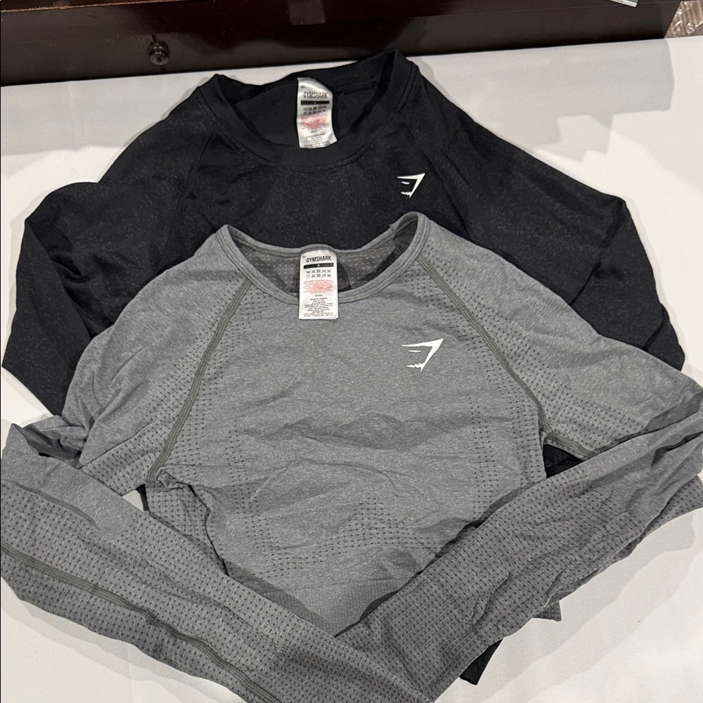 Gymshark Black and Gray Long Sleeve Duo. Size small.